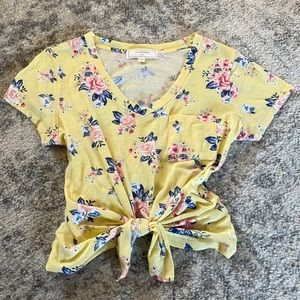 Yellow floral tee